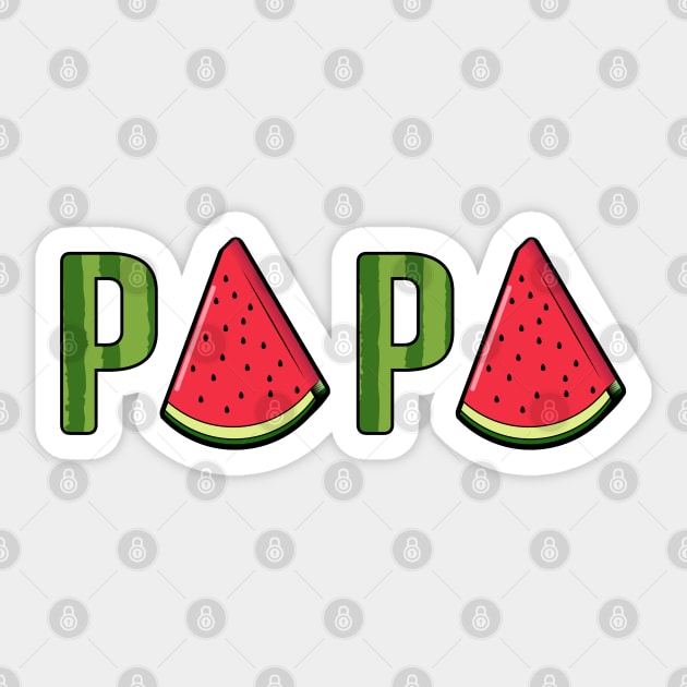 Papa Watermelon Summer Fruit Watermelon Slice Fathers Day Sticker by OrangeMonkeyArt